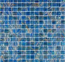 Deep Blue & Gold Swirls Mixed Glass