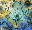 Bees On Blue & Gold