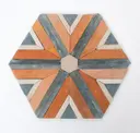 Sunset Orange/terracotta & Teal Blue